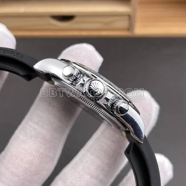 1:1replica watch QF factory DaytonaRolex silver gray plate 4131 mechanical side live photo