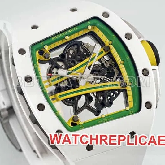 APS factory Richard Mille men's top-tier white rubber model RM 61-01front live photo