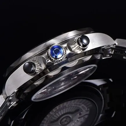OM Factorytop-tier watch Omega men's black dialsteel bracelet new Seamaster 300m 44mmchronograph watch detail shots
