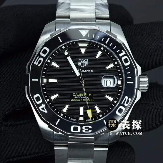 TAG Heuer Aquaracer top-tier watch men's black dialsteel bracelet pictures and prices front live photo