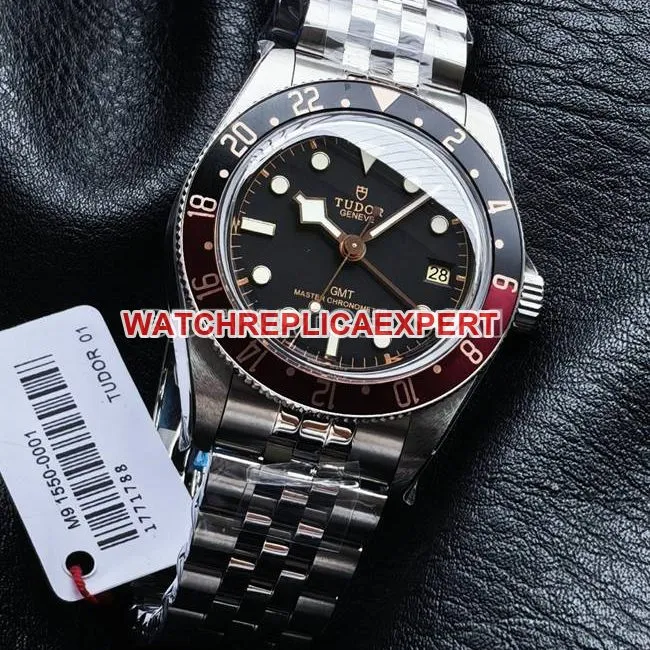 3CF factory collectible watch Biwan Tudorblack dial black red circle steel braceletfront live photo
