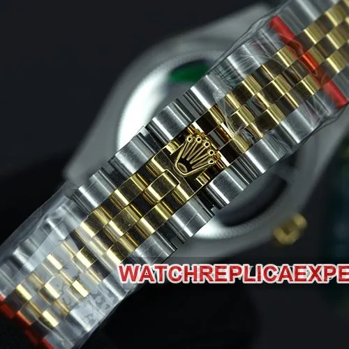 WFRolexreplica women's watch Datejust 28mm gold green dial mechanical water resistance watch front view