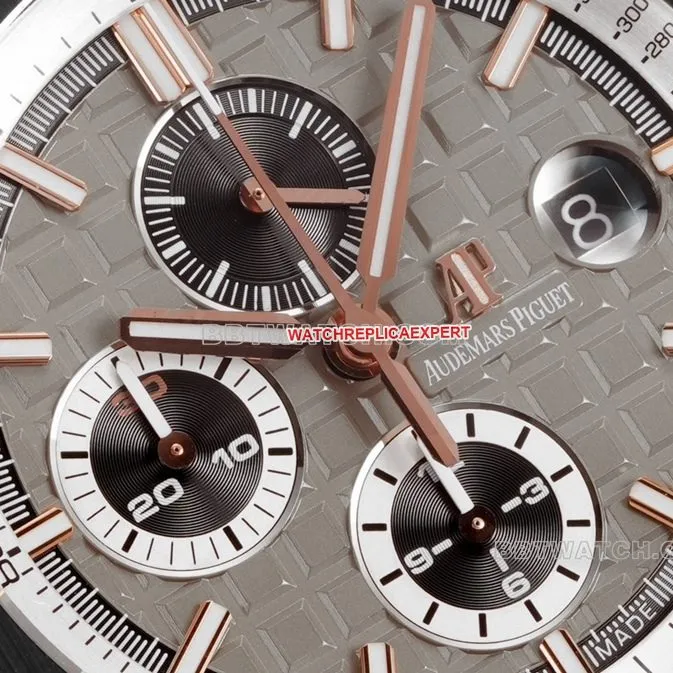 TW factory Audemars PiguetRoyal Oak offshore top-tier 1:1super dark gray plate rubber model 26416front live photo