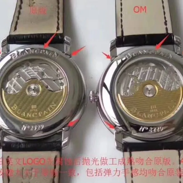 OMBlancpainvilleret classic series replica6639moon phase real and watch review V2-V3detail shots