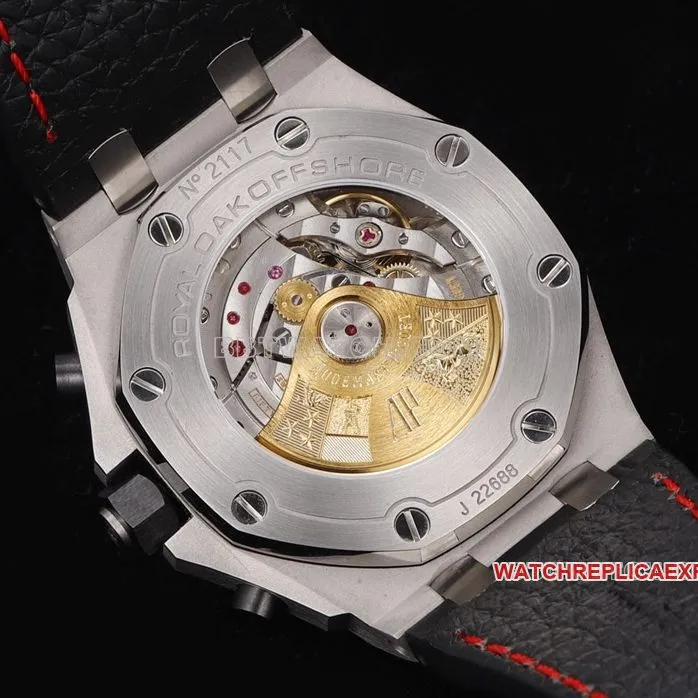 TW factory Audemars PiguetRoyal Oak offshore super cloneblack dialleather strap model 26470front live photo