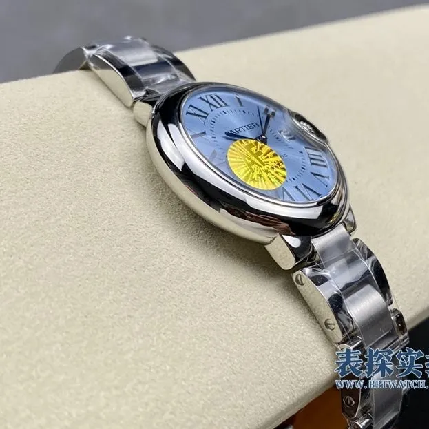 How to buy top-tier replicaCartier33mm new color ice blue balloon mechanical model