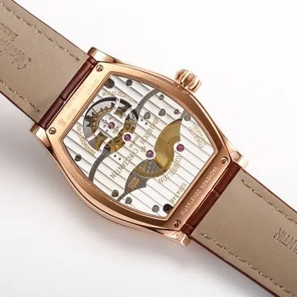 VCR factory top-tier watch Vacheron Constantin men's black dial brown belt Maltese tourbillon series mechanical watch front view