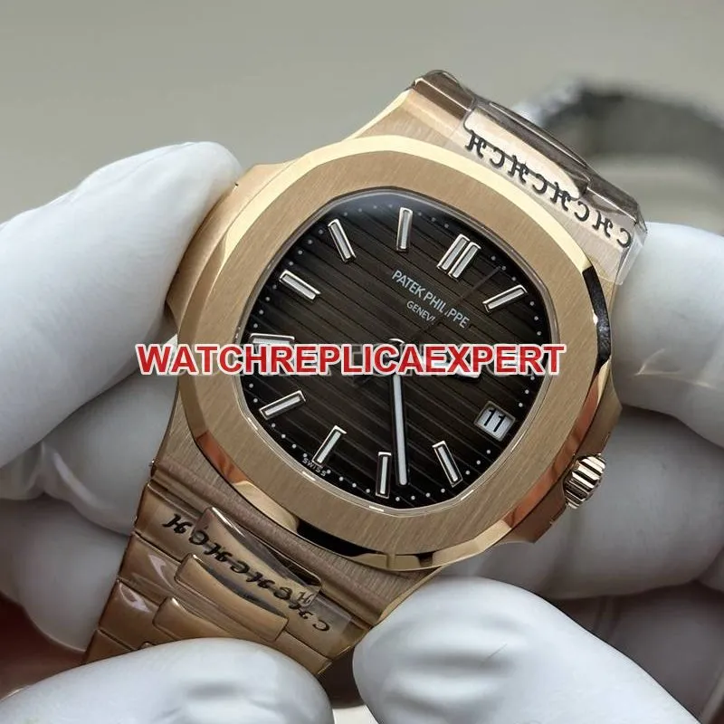 Patek Philippe collectible watch BBF factory Nautilusrose gold coffee plate 324movementsteel bracelet front live photo