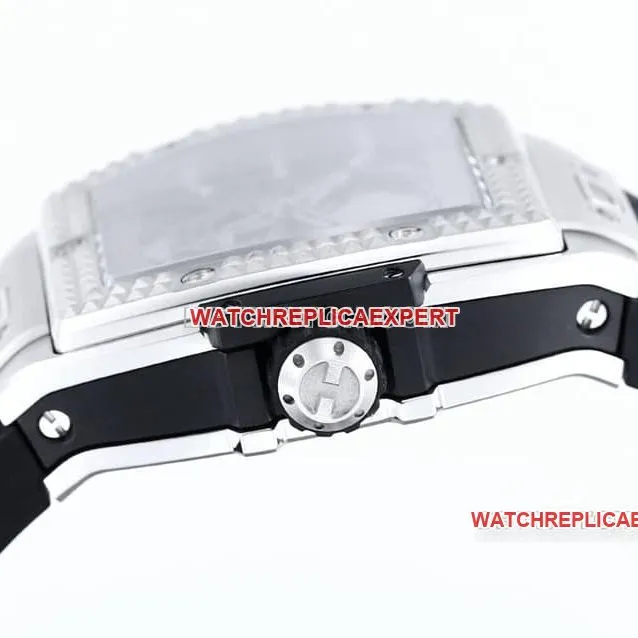 TW factory Hublot1:1super skull and hourglass patch pattern dial rubber front live photo