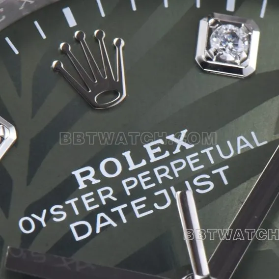 C factory Rolex log 1:1top-tier replica36mm green palm leaf pattern m126234-0055front live photo