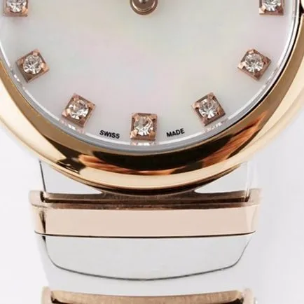 top-tier replicaBvlgari women's white dial18Krose gold with LVCEA series quartz watch detail shots