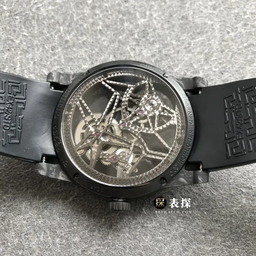 BBR factory Roger Dubuis King watch men's hollow plate rubber model pictures and prices front live photo