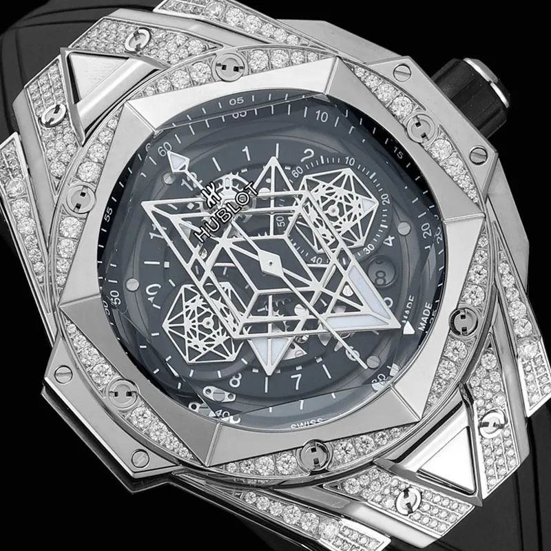 HublotHublotreplica watch new BigBangSangBleuII tattoo men's mechanical watch front view