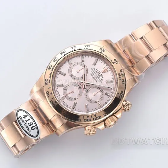 C factory RolexDaytona1:1super pink plate rose goldsteel bracelet model m116505-0017front live photo