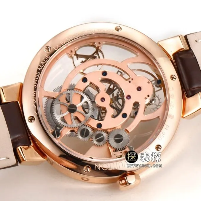 RM Men's Louis Vuitton collectible watches Skeleton Disk Tourbillon Rose Gold Belt Model Front Actual Photos