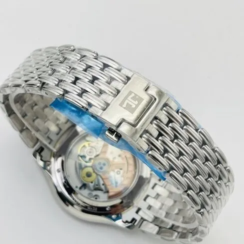 top-tier watch Jaeger-LeCoultre ultra-thin master series white steel white bottom men's watch front view