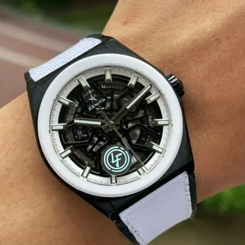 top-tiersuper cloneLF Zenith black dialDEFY series new upgraded version of men's watch front view