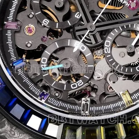 collectible watch TWF factory RolexDaytona carbon fiber modified custom rainbow diamond bezelfront live photo