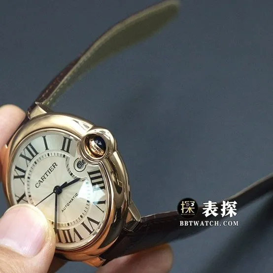 AF FactoryCartier Blue Balloon WGBB0030top-tier watch men's silver gray plate leather strap model pictures and prices front live photo