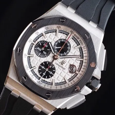 top-tier replicaAPFAudemars PiguetRoyal Oak offshore white dial26400 watch breaks OEM blockade technology front view
