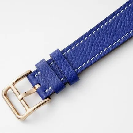 top-tier Hermès women's white dial blue belt quartzleather strap watch detail shots