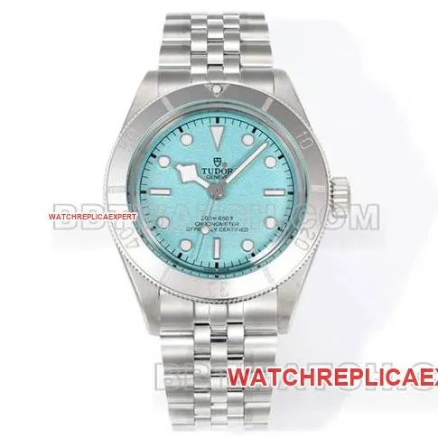 Tudor watch 3T factory Biwan ice blue dial 41mm stainless steel steel bracelet front live photo
