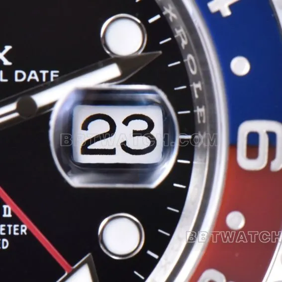 Factory C RolexGMT-Master1:1super clonePepsi bezel five grid chain m126710blro-0001front live photo