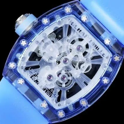 The extraordinary sports quality reproduced by the high-quality Richard Milleblue dial from the famous manufacturer RM12-01 tourbillonsapphire crystal transparent version detail shots