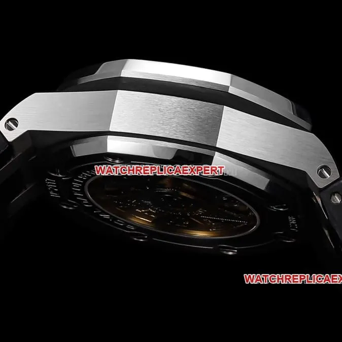 TW factory Audemars PiguetRoyal Oak offshore super cloneblack dialleather strap model 26470front live photo