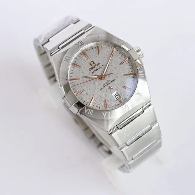 Big factory Omega white steel OR original mold opening new product 39mm Constellation series stainless steel watch front view