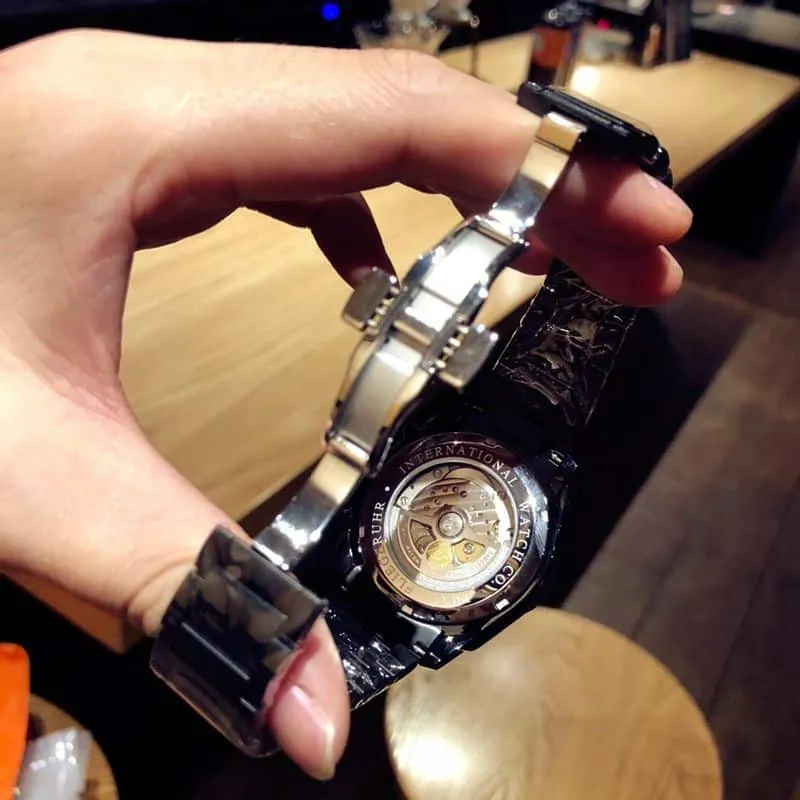 IWC watch IWC kinetic energy reserve display sun, moon and stars Air Force One special forces watch front view
