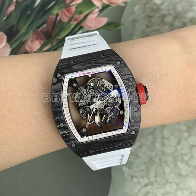 APS factory Richard Mille carbon fiber white rubber braceletletRM055front live photo