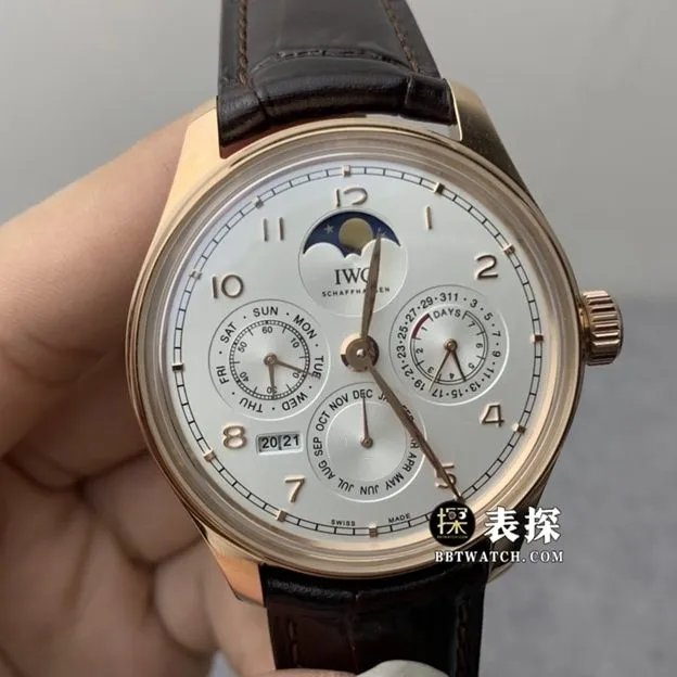 V9 FactoryIWC watch men's Portugal watch silver white dialleather strap model pictures and prices front live photo