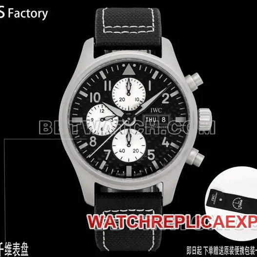 watch pilot TWS factory IWCblack dial carbon fiber 43mmfront live photo