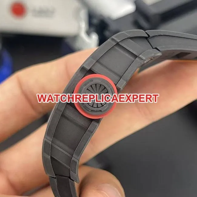 top-tier watch APS factory Richard Mille carbon fiber mechanical watch RM35-02caseback live photo