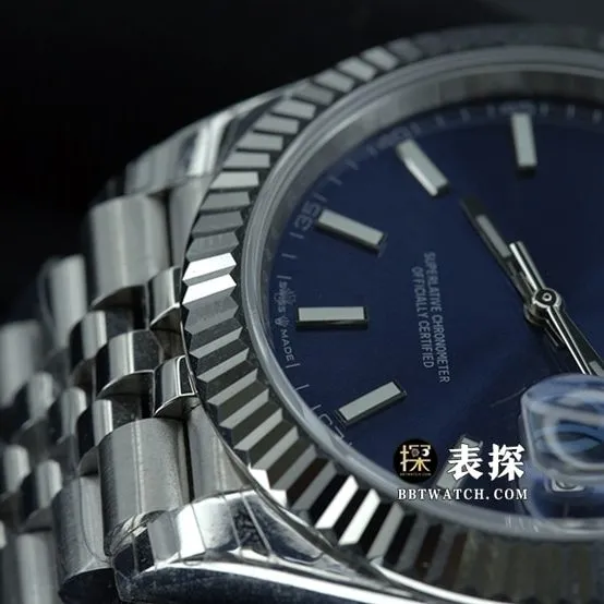 JVS FactoryRolex log top-tier 1:1super watch men's blue dialsteel bracelet model pictures and prices side live photo