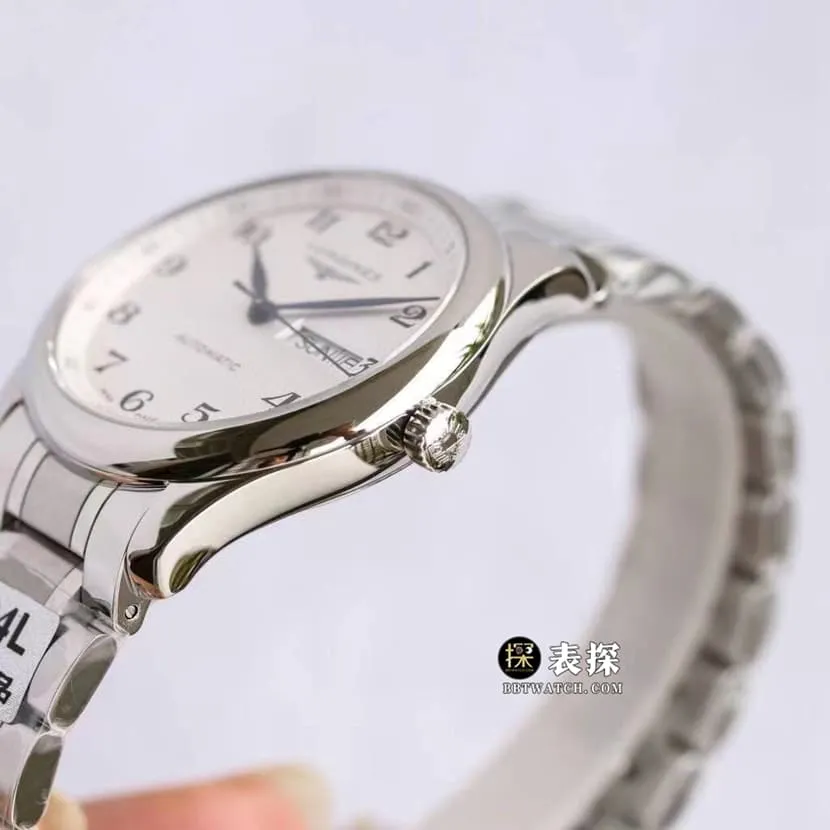 GR factory Longines watchmaking traditional top-tier watch men's silver wheat grain plate steel bracelet model pictures and prices front live photo