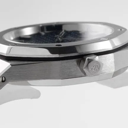8F factory Audemars Piguettop-tiersuper watch women's blue dialsteel braceletRoyal Oak34mm automatic movement watch front view