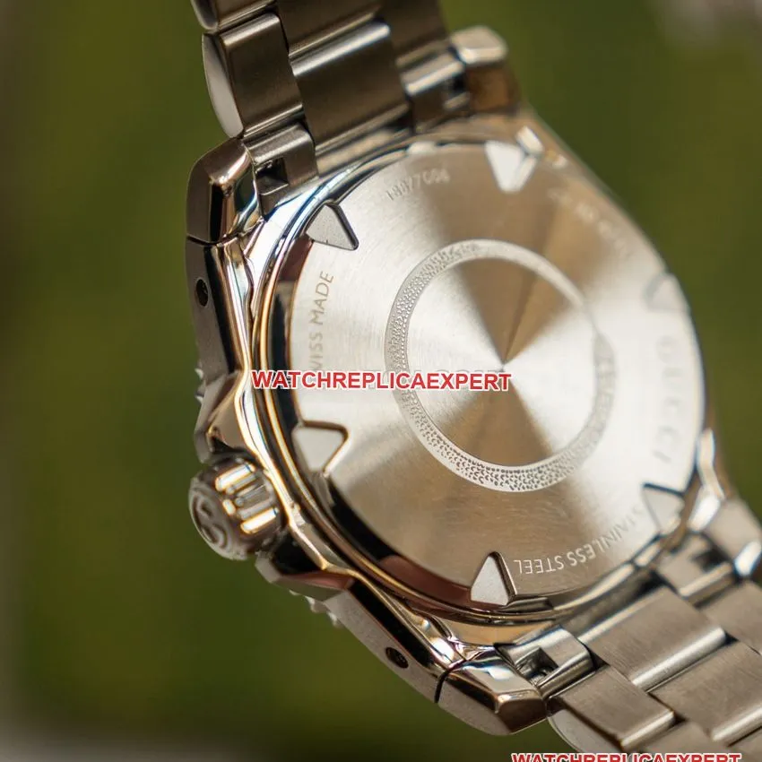 Gucci super clone2024 new black dialsteel bracelet model YA136353front live photo