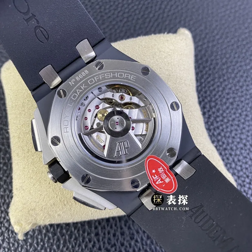 APF factory Audemars PiguetRoyal Oak offshore 26400top-tier 1:1super watch men's black panda disc rubber model pictures and prices front live photo