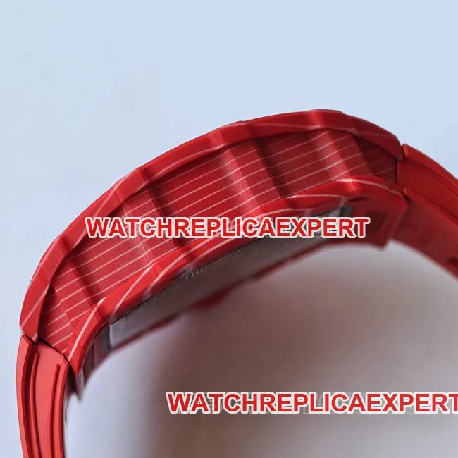 watch RM35-02 UMI factory Richard Mille red shell red strap front live photo