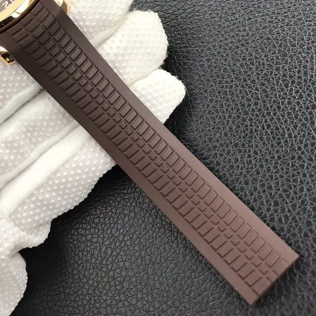 ZF Factorytop-tier watch Patek Philippe men's brown plate and brown belt Aquanaut series watch front view