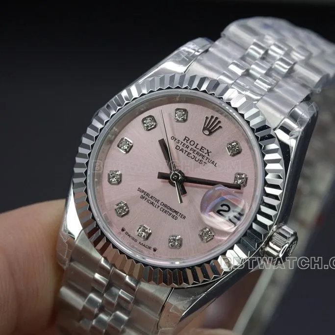 Rolex1:1top-tier watch GS log 28 pink women's model back