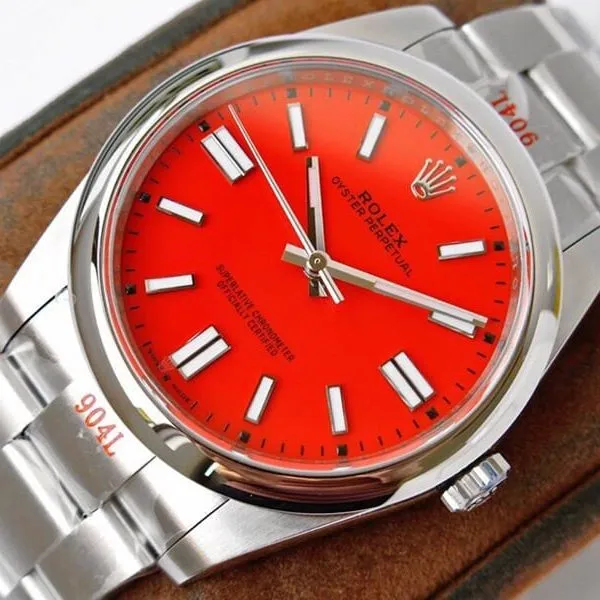 GS factory Rolextop-tier watch Oyster Perpetual Pokémon 41mm red dial front view