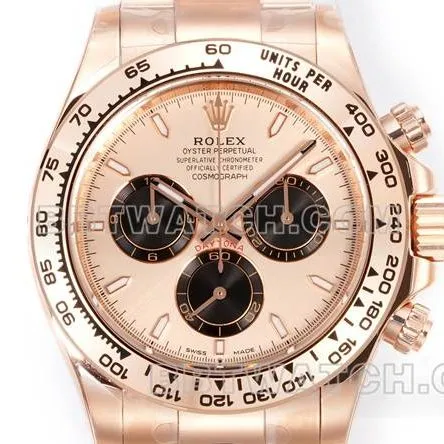 1:1replica watch RolexJF factory Daytonarose gold disc rose gold case 4131 mechanical steel braceletside live photo