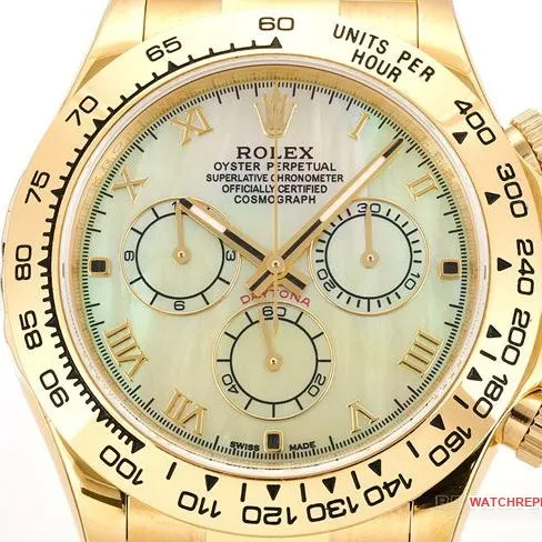 top-tier watch DaytonaRolex yellow mother-of-pearl disc 116519front live photo