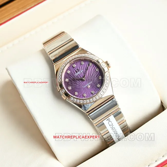 collectible watch constellation omega purple disc 28mm quartzfront live photo