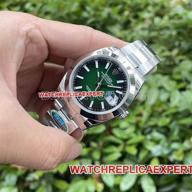 watch ERF factory Rolex log green dial3235 mechanical 41mmfront live photo