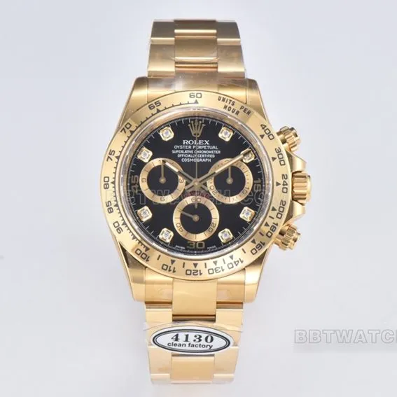 Factory C Rolex Daytonatop-tier replicablack dialyellow goldsteel bracelet model m116508-0016front live photo