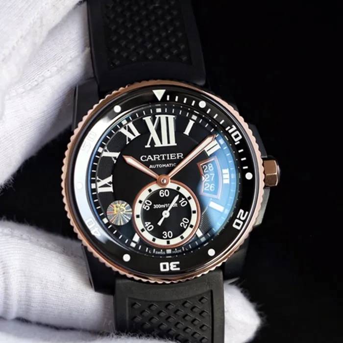 Top-tier watch Cartier men's blue dial Kalibo series automatic movement watch front view